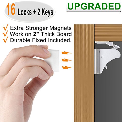 Vmaisi Magnetic Child Safety Cabinet Locks 16 Pack