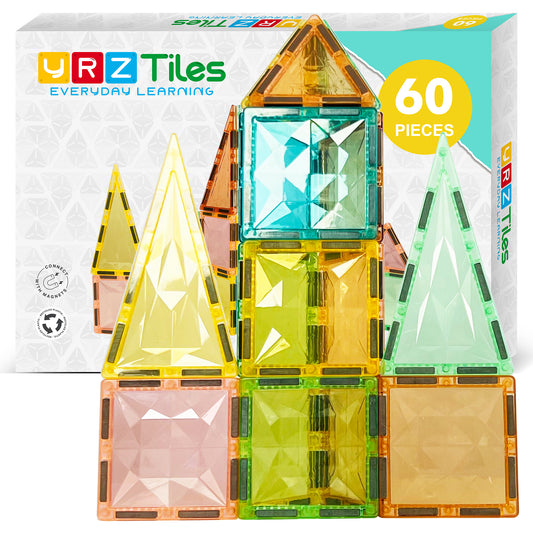 YRZtiles Magnetic Tiles for Kids Toy 100 Pieces