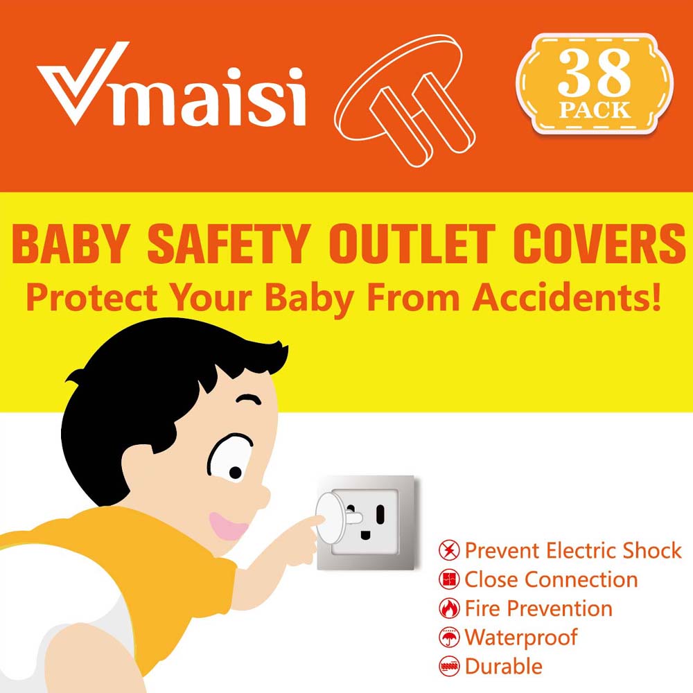 Vmaisi 38/62 Pieces Outlet Covers Baby Proofing Plug Protectors - Child Safety Electrical Safety Outlet Plugs