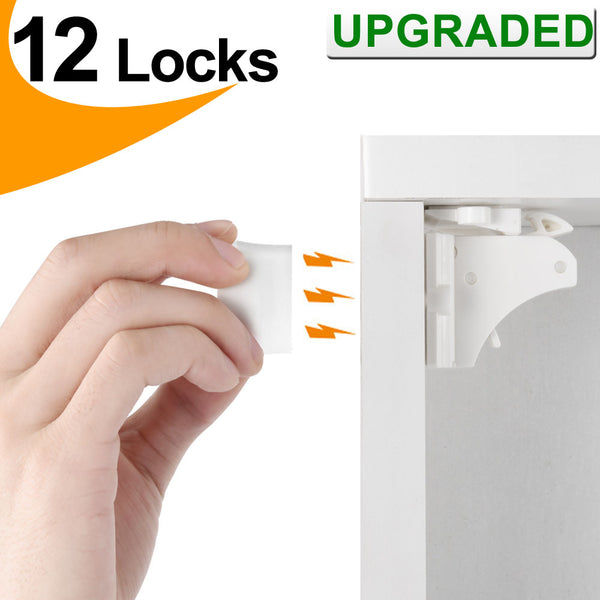 Vmaisi Baby Proofing Magnetic Cabinet Locks 12 Pack
