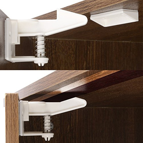 VMAISI adhesive cabinet latch installation close-up