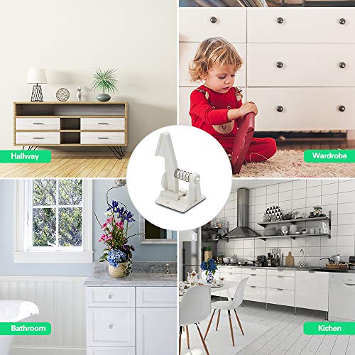 Cabinet Locks Child Safety Latches - 20 Pack VMAISI Baby Proofing Cabinets & Drawers Lock - Upgraded Stronger Adhesive Easy Installation - No Drilling