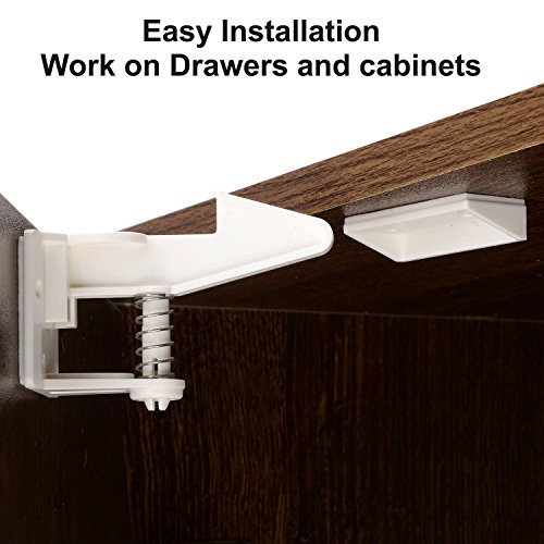 Cabinet Locks Child Safety Latches - VMAISI 12 Pack Baby Proofing Cabinet Locks