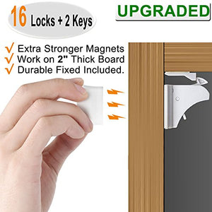 Vmaisi Magnetic Child Safety Cabinet Locks - 16 Pack