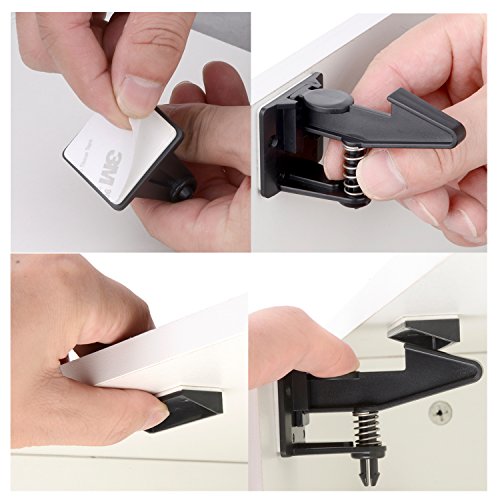 Cabinet Locks Child Safety Latches - VMAISI 12 Pack Baby Proofing Cabinet Locks