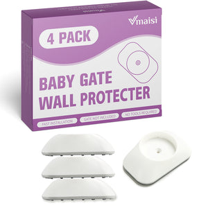 Vmaisi Baby Gate Wall Cup Protector Make Pressure Mounted Safety Gates More Stable - Wall Damage-Free - Fit for Doorway, Door Frame, Baseboard - Work on Dog & Pet Gates (White)